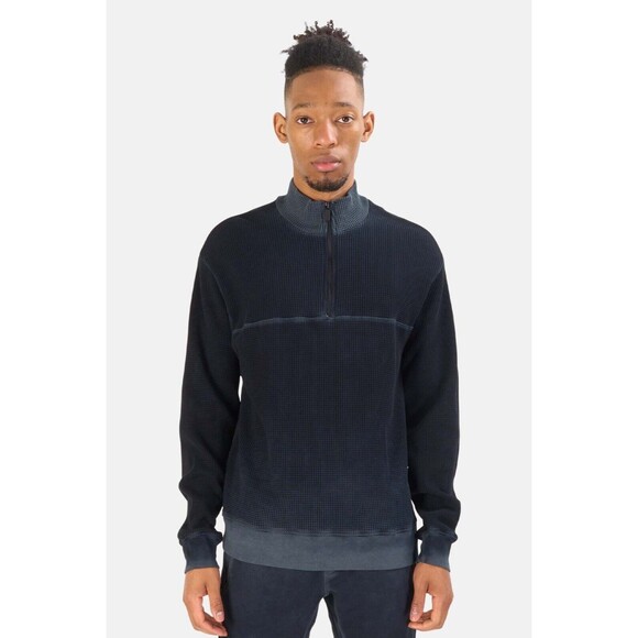 Cotton Citizen Cooper Thermal Half Zip Pullover Men's Size Medium Navy Blue - Picture 1 of 9